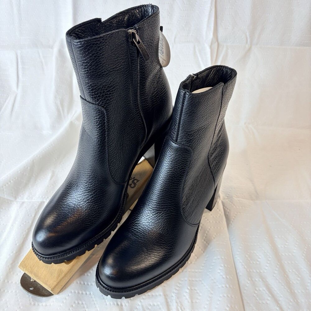 La Canadienne Holt Heritage Black Pebbled Leather Waterproof Boots US 8.5 M